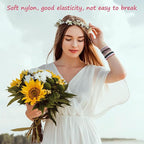 Boho Hair Ties, 20 PCS of 4 Styles Cute Hair Bands for Thick or Thin Hair, No Damage Boho Hair Tie Bracelets, Pink Elastic Hair Accessories for Girls and Women