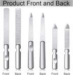 3 Pcs Stainless Steel Nail Files Kit with Leather Case, Double Sided Metal Nail Files with Anti-Slip Handle for Women and Men, Metal File Buffer Manicure Pedicure Tools for Fingernail Toenail(Brown)