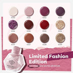 modelones Nail Polish Set 12 Colors Burgundy Red New Year 2025 Nail Polish Set Champagne Gold Glitter Dark Red Purple Shimmer Brown Nail Valentines's Gifts for Women Girl DIY Salon Home