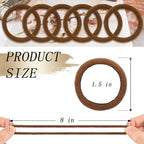 Nylon Brown Hair Ties - No Damage,Strong Soft Cotton Hair Bands Accessories for Thick Hair 100PCS Ponytail Holders for Women Girls