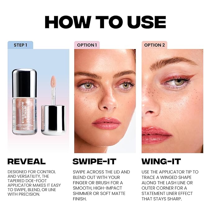 Sacheu Liquid Eyeshadow STAY-N Longwear Eye Makeup — Buildable Highly Pigmented & Blendable Eye Shadow Cream in Matte & Shimmer Finishes, Candy Dipp’d