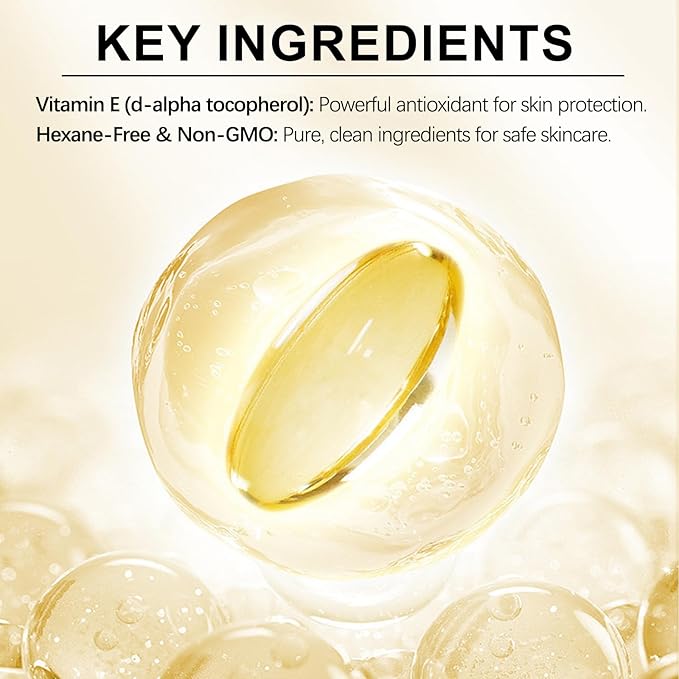 Pure Vitamin E Oil, 75,000 IU Ultra Concentrated & Natural for Stretch Mark/Scars Treatment, Smoothing & Moisturizing Skin & Hair & Cuticles, Cold Pressed/Hexane Free/Non-GMO, 60ML/2Fl Oz