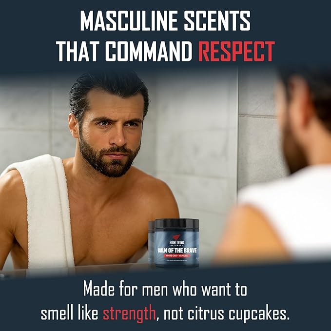 Right Wing Naturals Handmade Grass-Fed Beef Tallow for Skin - Moisturizing Beef Tallow Balm - Face & Body Butter for Soft, Smooth Skin (4oz, White Oak & Vanilla)