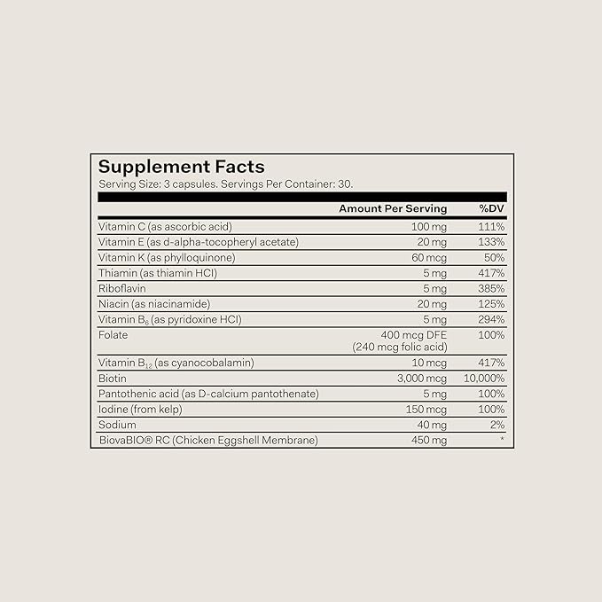 The Nue Co. Growth Phase Hair Supplement - Vegan Hair Capsules with Vitamins, Adaptogen, Reishi Mushroom & Protein for Thicker Fuller Looking Hair - Supports Strength & Reduces Breakage | 90 Capsules