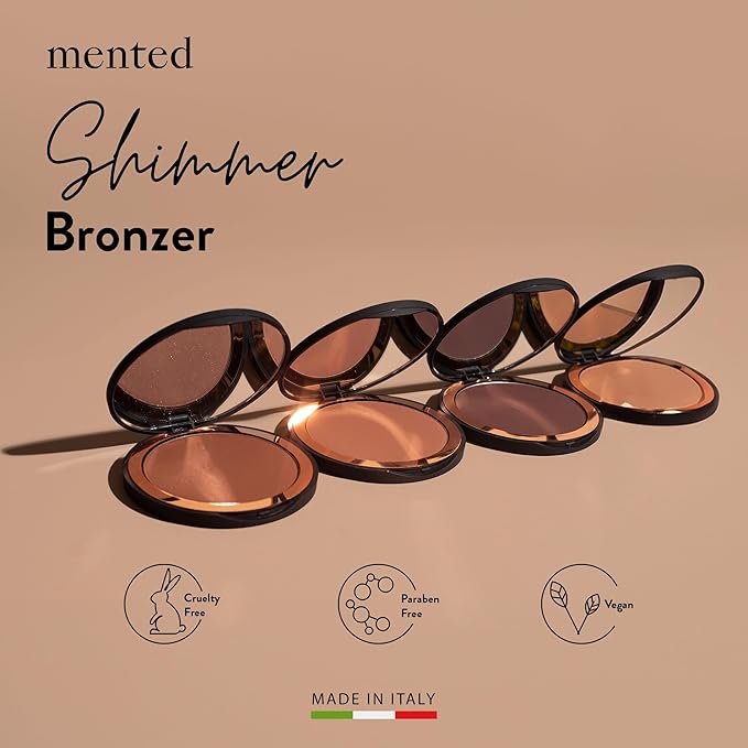 Mented Cosmetics Made in Italy, Cruelty Free Makeup, Vegan, Paraben Free, Shimmer Bronzer, Highlighter Bronzing Powder Palette for Face with Vitamin E + A, 0.35oz/10g, Yacht Life