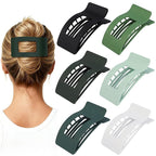 French Flat Hair Clips for Women 6pcs Hair Claw Clips for Thick or Thin Hair Matte Claw Clips for Girls Barrettes Non-Slip Strong Hold Hair Accessories for Women (Green)