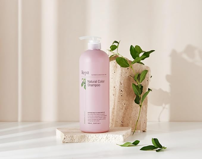 Repit Natural Ion Therapy Color Shampoo 33.81 fl oz Contains Sacha Inchi, Omega 3.6.9 for Color Processed Hair, Frizz Control, Smooth and Sleek - Sulfate, Paraben, Cruelty Free | RepitUSA