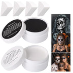 MEICOLY 6Pcs Halloween Makeup Kit,Black White Face Paint Clown White Makeup,Classic Pro Oil Based Face Body Paint for Adults and Kids, SFX Joker Zombie Vampire Skull Skeleton Cosplay,100g/3.53 oz