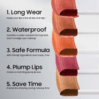 Lip Stain Peel Off - Lip Liner Long-wear & Waterproof Moisturizing Lip Stain with Matte Finish, Transfer-Proof, Non-Stick Cup Lip Tint Stay On All Day (Cocoa)