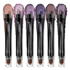 Purple Eyeshadow Stick 6PCS Set, Metallic Shimmer Matte Cream Eye Shadow Palette Brightener Pencil Crayon, Halloween Makeup - BLUEBERRY