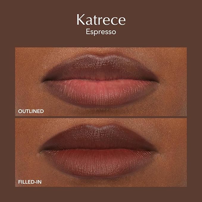 Thrive Causemetics Lip Filler Long-Wearing + Plumping Lip Liner, Shea Butter Hydrating Lip Plumper Retractable Lip Liner Pencil, Built In Sharpener, Vegan & Cruelty Free, Katrece (Espresso)