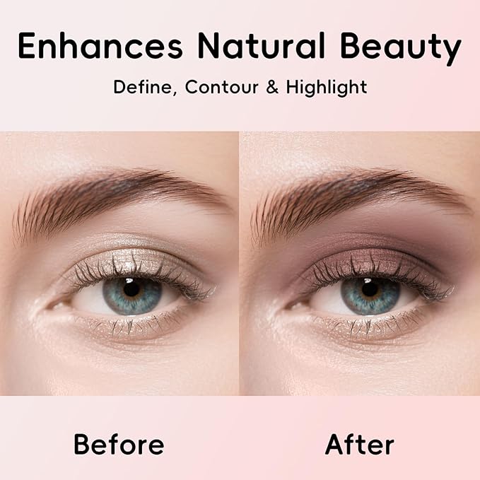 Eyeshadow Stick 3Pcs Set, Waterproof & Crease-Proof, Easy Blendable Makeup Pencil for Beginners, Color Includes Matte Dusty Pink & Shimmer Peach & Fenugreek, 1.9g Each Stick