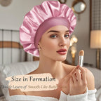 Satin Silk Bonnet for Sleeping, Soft Satin Lined Hair Bonnet for Women, Double Layer Sleep Nightcap
