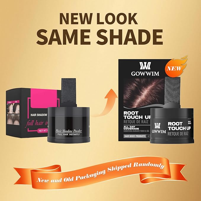 Hairline Powder (Black) Hair Color Shadow, Instantly Cover Gray Hair, Touch-Up for Thin Hair - 4g