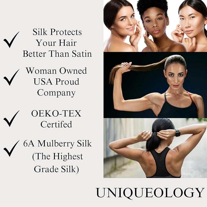 Women's Hair Accessories - Clean Girl Aesthetic - Thin Hair Scrunchies, Small Ponytail Holders, and Cute Hair Ties - Black Scrunchies