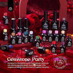 Beetles Winter Gel Nail Polish 20 Winter Colors Cat Eye Gel Polish Set Gift Spree Burgundy Red Purple with Magnet Pen Base Top Coat DIY Salon Manicured Soak Off UV LED Gifts for Women Gemstone Party