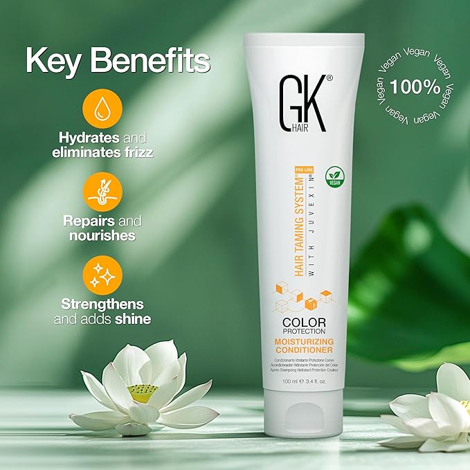 GK HAIR Global Keratin Moisturizing Conditioner (100ml/3.4 Fl Oz) for Hydrating Color Protection Dry Damage Curly Frizzy Color Treated Hair Repair Organic Paraben Sulfate Free All Hair Types