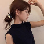 Silk Scrunchies Hair Ties 3Packs – Super Soft Thin Hair Scrunchies, Gentle on Hair, Heart Decorated Hair Accessories for Women