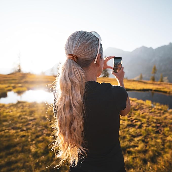 50PCS Thick Hair Ties, Cotton Hair Bands for Thick Curly Heavy Hair, Brown, 2 Inch in Diameter, no Damage, Seamless, Two Color MIXTURE, Lasting Fashion