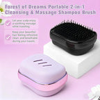 2-in-1 Scalp Massager Shampoo Brush,Scalp Dandruff Removal with Soft Silicone Bristles,Wet & Dry Scalp Care Head Scrubber Hair Washing,Comfortable for All Hair Types