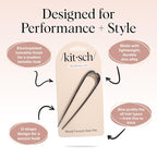 Kitsch Metal French Hair Pin for Women - Elegant Hair Accessories, Ideal for Buns & French Twist, Designed for a Secure, Comfortable Fit | Ideal Gifts for Women - Hematite