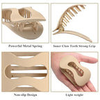 Flat Hair Clips for Women,French Lay Flat Claw Clips,Matte Strong Hold Side Hair Clip Thick & Thin Hair No-Slip Duck Billed Jaw Claw Clip 4 Pcs