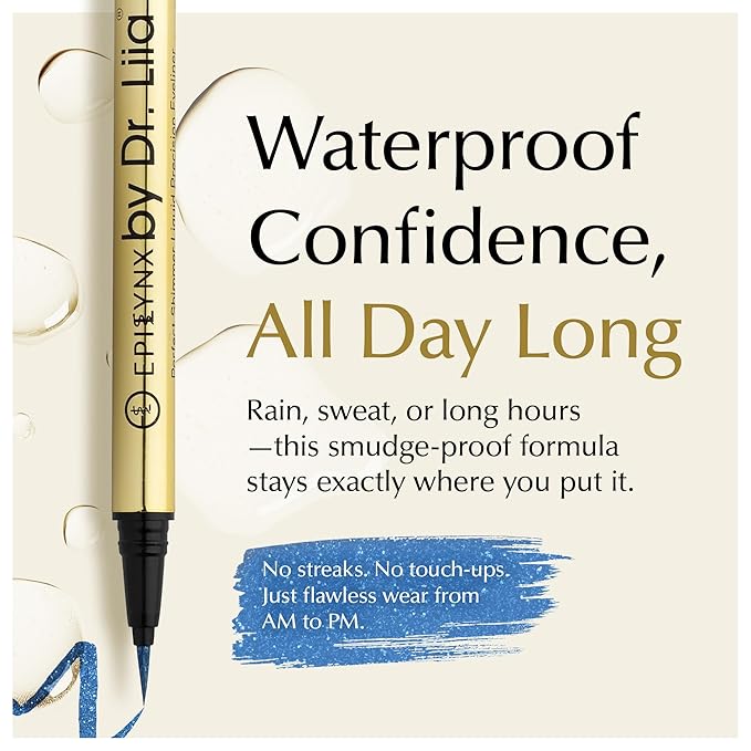 Liquid Eyeliner - Hypoallergenic Eyeliner with Fine Brush Tip, Long-Lasting Waterproof Eye Liner - Cruelty-Free, Vegan, Hypoallergenic, Gluten-Free, Smooth Liquid Eye Liner, Shimmer Royal Blue 2mL