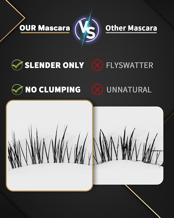 Iron Wand Mascara – Telescopic Tubing Mascara, Liquid Lash Extensions Effect, Waterproof & Long-Lasting, No Flaking, No Clumping, 3D Curling Wand for Bold, Defined Lashes (2 Black + Eyelash curler)