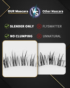 Iron Wand Mascara – Telescopic Tubing Mascara, Liquid Lash Extensions Effect, Waterproof & Long-Lasting, No Flaking, No Clumping, 3D Curling Wand for Bold, Defined Lashes (2 Black + Eyelash curler)