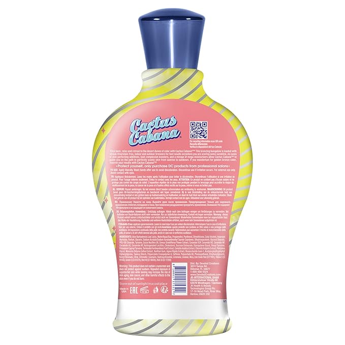 Devoted Creations Cactus Cabana Indoor/Outdoor Complexion Boosting Agave Electrolyte Rich Cactus Water DHA Bronzing Fusion 12.25oz Dark Tanning Lotion