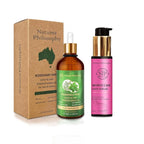 NP NATURES PHILOSOPHY Moroccan Argan Oil & Rosemary Hair Growth Oil Set, Organic Hair Serum, Anti-Frizz, Anti-Hair Loss, Adds Shine, Quickly Absorbed & Non-Greasy, Aussie Hair Products for Men & Women
