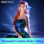 MEICOLY Chameleon Green Face Body Glitter,Christmas Face Glitter Stocking Stuffers,Color Changing Mermaid Face Glitter,Halloween Glitter Face Paint for Face Body Hair,St Patricks Day Accessories