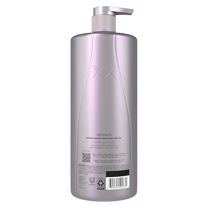 Nexxus Therappe Moisturizing Shampoo Ultimate Moisture for Dry Hair Silicone-Free, Moisturizing ProteinFusion with Elastin Protein and Green Caviar 33.8 oz