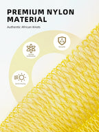 2Pcs African Net Sponge Authentic with Knots - Exfoliating Body Scrubber for All Skin Types, African Bath Sponge, Wash Cloth, Gentle Exfoliation Shower Rag for Women Daily Use