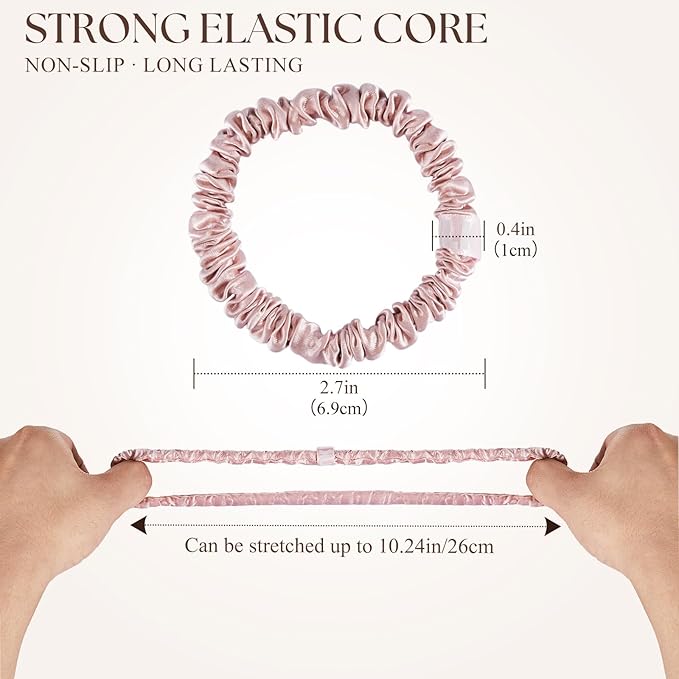 5 Pack Mulberry Silk Scrunchies for Women–22 Momme 6A Grade Hair Ties, Anti-Frizz & Anti-Breakage, Gentle & Safe for All Hair Types, Daily Styling&Overnight Care