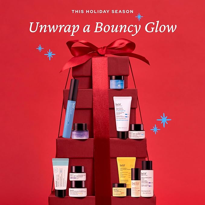 belif Chok Chok Holly Day Skincare Gift Set Advent Calendar 2025 – 12 Days of Glass Skin K-Beauty Skincare, Aqua Bomb Daily Moisturizer, Cooling Eye Gel, Holiday Gift set, Gift for her, Korean Skincare, Christmas Stocking Stuffers