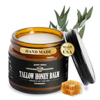 Organic Beef Tallow for Skin -2OZ (Eucalyptus, Concentrated) — Grass Fed Beef Tallow for face + Body — US-Made Tallow and Honey Balm Moisturizer for Dry & Sensitive Skin,Eczema,Rosacea (No Additives)