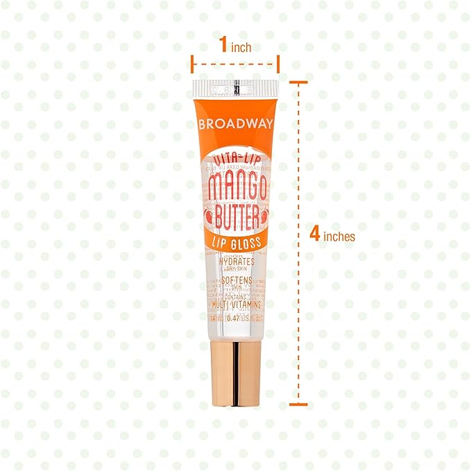 Ruby Kisses Broadway Vita-Lip Clear Lip Gloss (Mango Butter 6 Pack), Ultra-Hydrating & Soothing Formula with Multi-Vitamin Oils, High-Shine Non-Sticky Finish, Nourishing Glossy Lip Balm Softens Skin