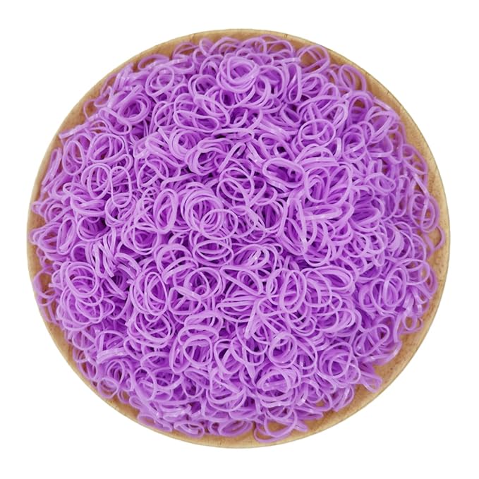 3200 Pcs Elastic Rubber Bands Small Hair Ties Hair Rubber Mini Hair Bands Hair Elastics Tiny Soft Holder Ponytails for Girls (Light Purple)