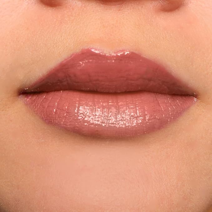 pūrlisse Dew Moisturizing Lip Gloss - Hydrating & Non-Sticky Long Lasting Lip Gloss - Enriched with Bakuchiol, Mango Seed Butter & Avocado Oil to Soften & Smooth - Pink Nude (0.25 oz)