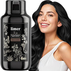 Limer Hair Dye Shampoo Natural Black, 3 in 1 Hair Color for Gray Coverage Men and Women, Herbal Ingredients Natural Shampoo Para Pintar el Cabello, Semi-Permanent Champu Para Canas(15.55fl oz/460ml)