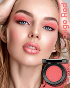 Orange Red Eyeshadow Matte Handmade Pressed Eyeshadow Palette With No Creasing High Pigmented Long Lasting Red Eye Shadow (OrangeRed)