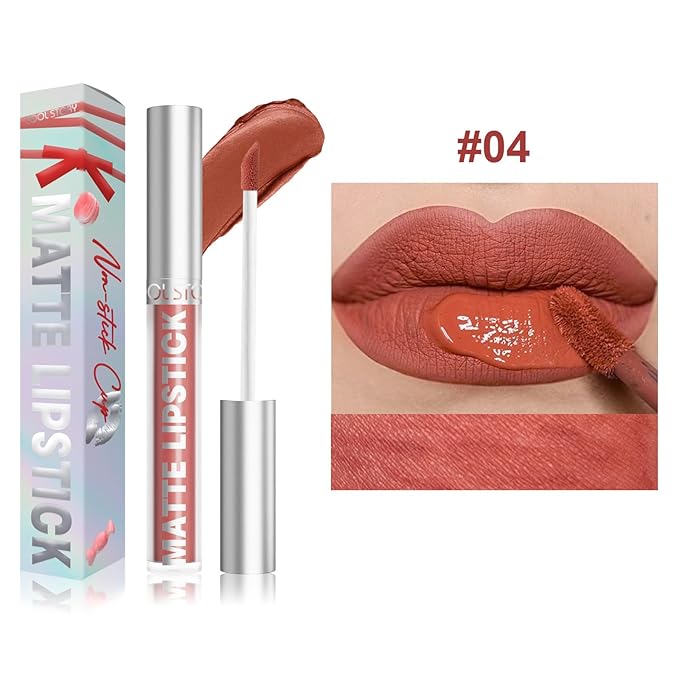 COOL STORY Matte Lip Stain Tint Highly Pigmented Color Long-Lasting Waterproof (04)