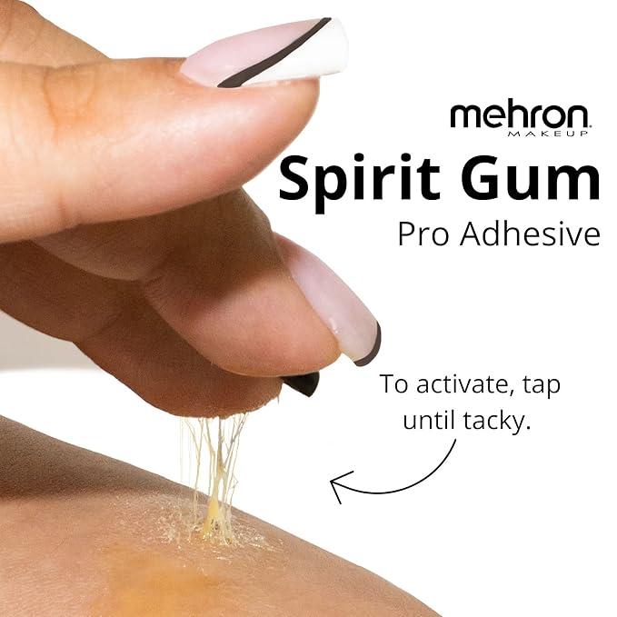 Mehron Makeup Spirit Gum | Spirit Gum Adhesive | Special FX , Cosplay, Halloween, Stage Performance Makeup | Professional Cosmetic Glue Adhesive for Face, Skin, & Body (1 oz)