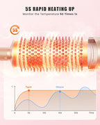 8-in-1 Professional Hot Air Styler&Hair Dryer Brush, Powerful Multi-Styler with Auto-Wrap Curler with Storage Case, Fast Drying Curling Straightening Volumizing Without Heat Damage(Gold)