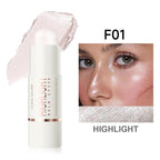 Cool Story 3-in-1 Makeup Set, Highlighter, Blush and Contour Balm Stick, Cream Formula for Face Contouring, Professional Cosmetic Kit (Highlight-F01)