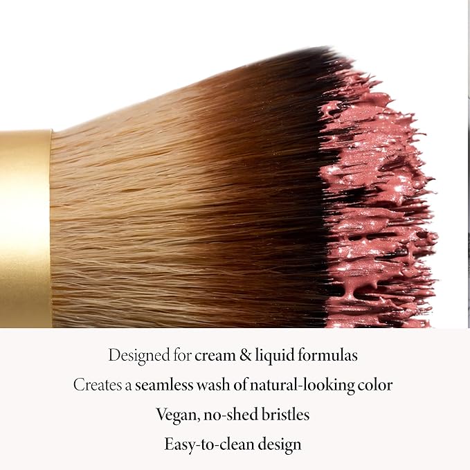 LAURA GELLER NEW YORK The Wonder Brush - Makeup Brush with Wooden Handle - Cream & Liquid Blush - Even Application and Blending