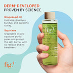 Fig.1 Micellar Oil Cleanser Refill for Face - Makeup Remover Cleansing oil, Facial Cleanser - Squalane & Grapeseed Oil Formula, Cleanse without Clogging Pores, Acne-Prone Facial Skincare, 3.4 Fl/Oz