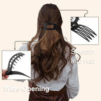 8 Pack Neutral Flat Hair Clips for Women – Large Matte No-Slip Rectangle Claw Clips Thick & Thin Hair in Brown, Black, and Blonde, Strong Hold Square Hair Accessories for Work or Daily Wear