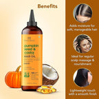 Botanic Hearth Hair Oil for Hair Growth | Strengthening Dry, Frizzy, Damaged Hair & Scalp Treatment | No Parabens or Harmful Sulfates | All Hair Types | Pumpkin & Castor Hair Oil - 6.7 Fl Oz